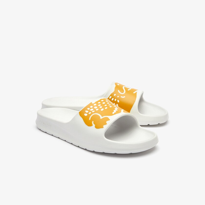 Chanclas Lacoste x Ricky Regal Synthetic Crocodile Hombre Blancos Amarillos | QW0-93259J6