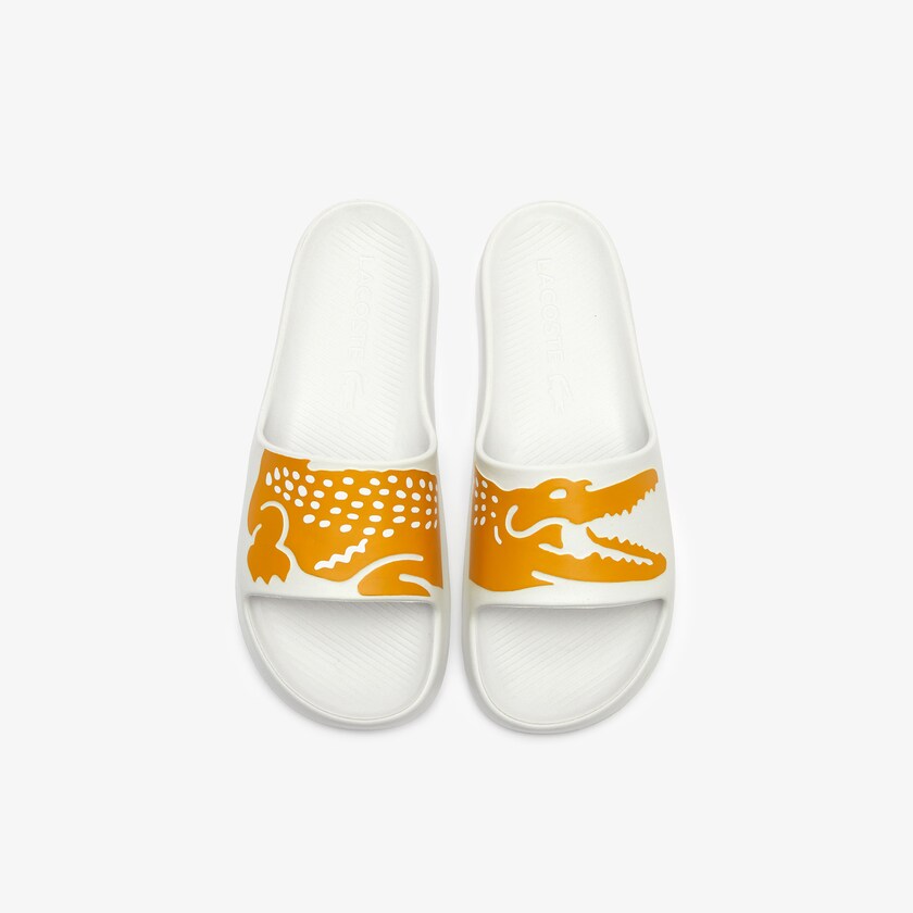 Chanclas Lacoste x Ricky Regal Synthetic Crocodile Hombre Blancos Amarillos | QW0-93259J6
