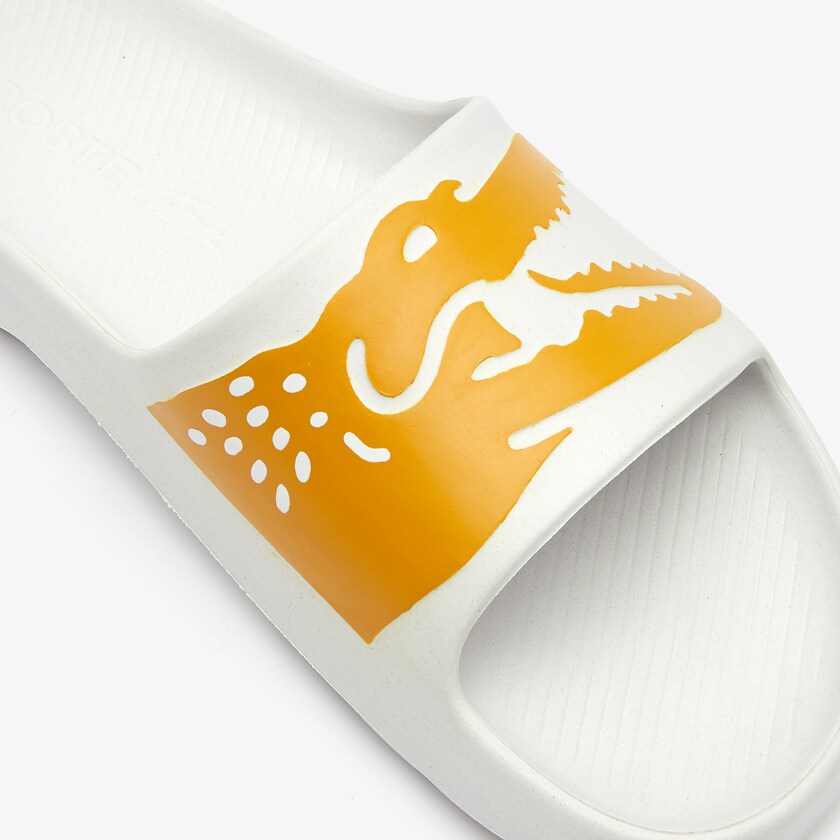 Chanclas Lacoste x Ricky Regal Synthetic Crocodile Hombre Blancos Amarillos | QW0-93259J6