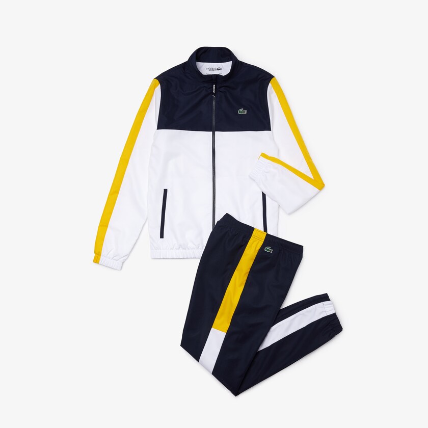 Chandals Lacoste SPORT Lightweight Colorblock Hombre Azul Marino Azules Blancos Amarillos | KF7-04630Z2
