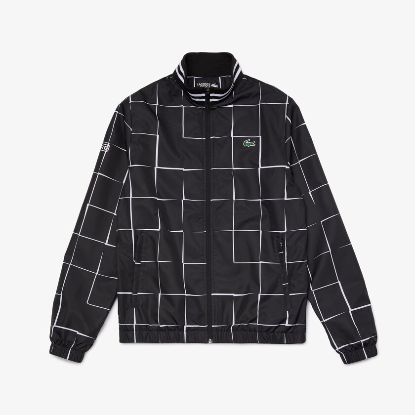 Chandals Lacoste SPORT Lightweight Print Tennis Hombre Negros Blancos | US6-60036L3