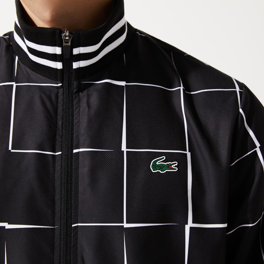 Chandals Lacoste SPORT Lightweight Print Tennis Hombre Negros Blancos | US6-60036L3