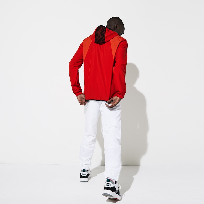 Chandals Lacoste SPORT Mesh Inset Hooded Colorblock Hombre Rojos Blancos Negros | JV0-63436H5