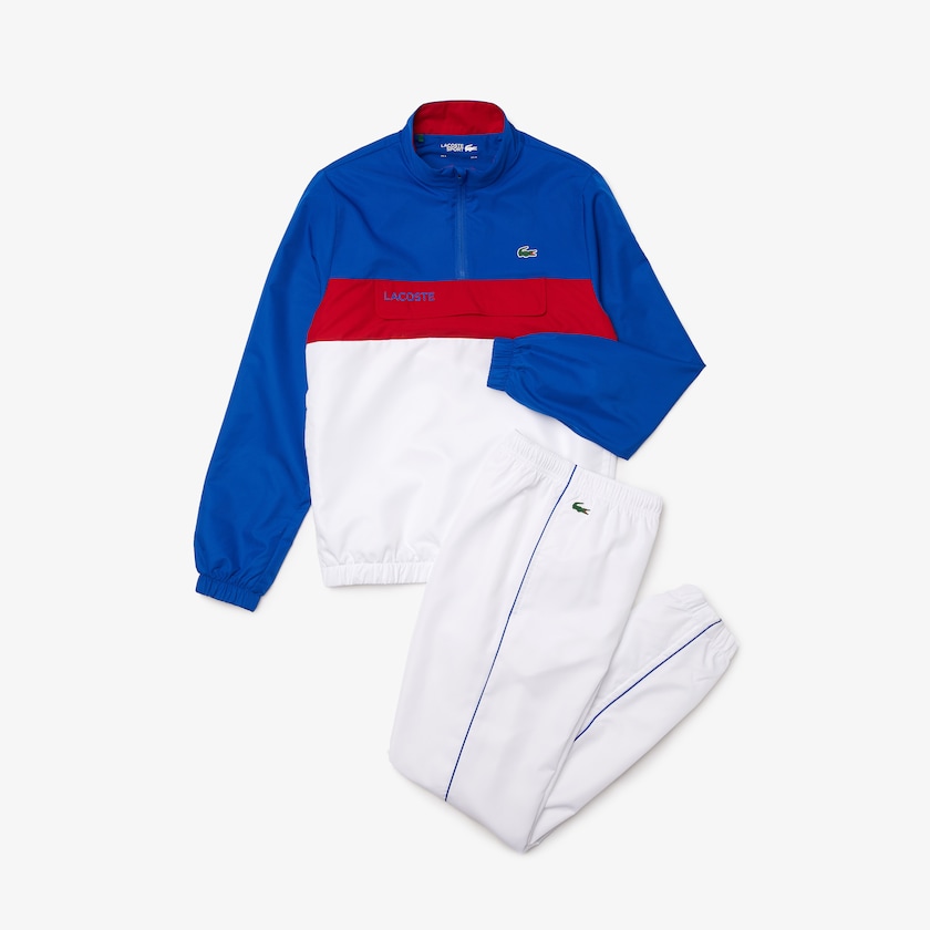 Chandals Lacoste SPORT Packable Hombre Azules Blancos Rojos | KM6-40734B4