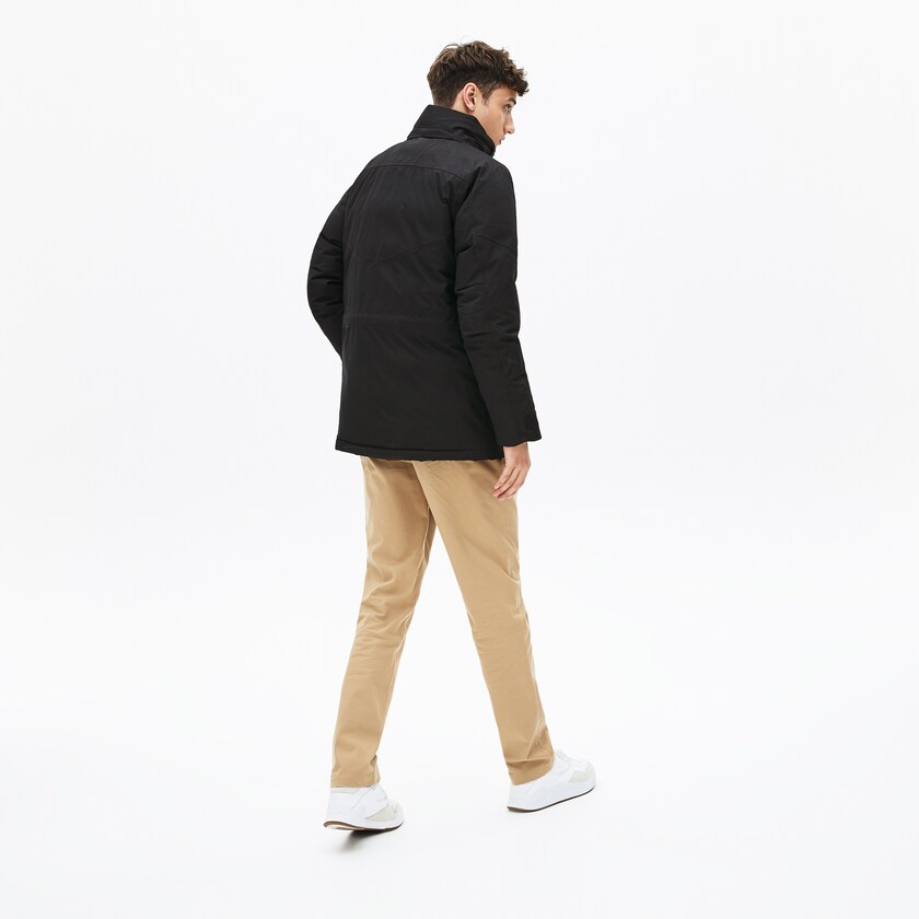Chaquetas Parka Lacoste Detachable Faux Fur Hood Long Quilted Hombre Negros Grises Oscuro | BR9-03590Q0