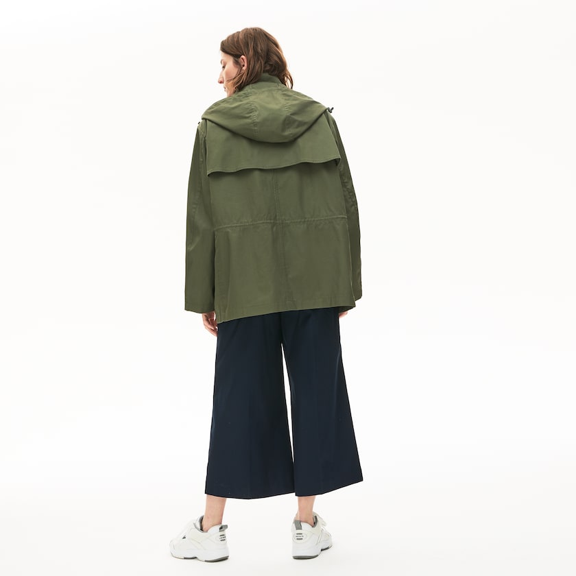 Chaquetas Parka Lacoste Flared Water-Resistant Mujer Kaki Verdes | YB0-05010I6