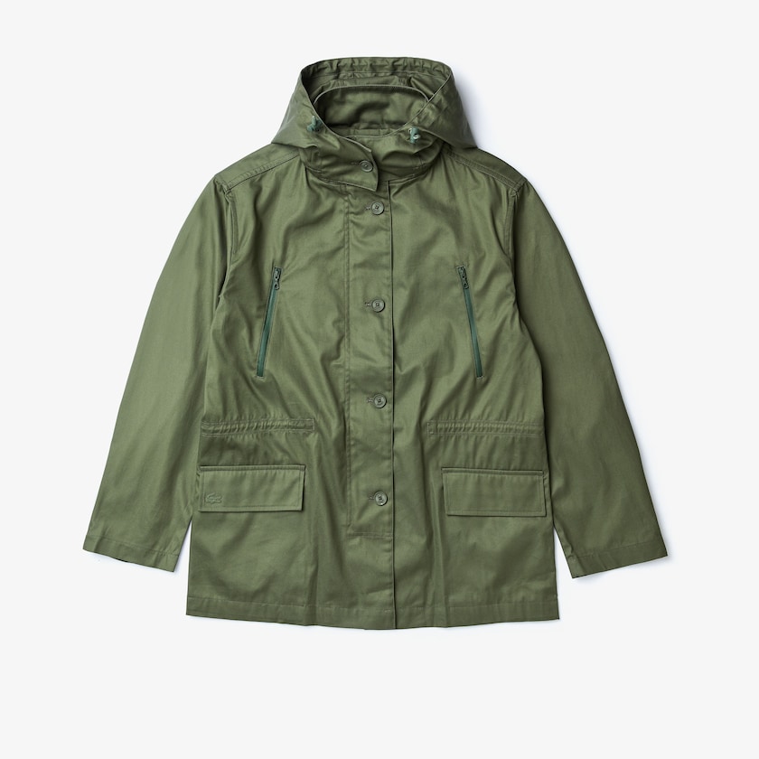 Chaquetas Parka Lacoste Flared Water-Resistant Mujer Kaki Verdes | YB0-05010I6