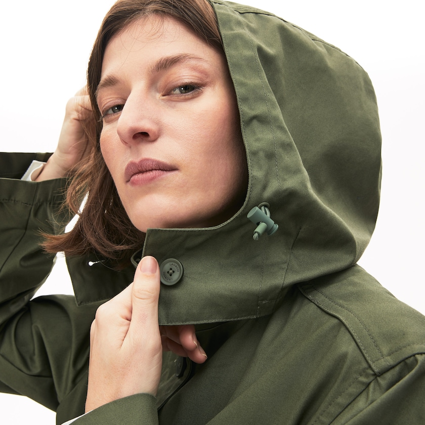 Chaquetas Parka Lacoste Flared Water-Resistant Mujer Kaki Verdes | YB0-05010I6