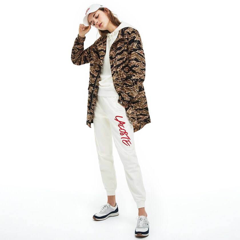 Chaquetas Parka Lacoste LIVE Camouflage Hombre Negros Blancos | GE9-19631O7