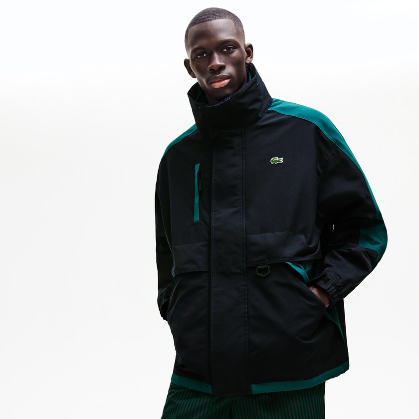 Chaquetas Parka Lacoste LIVE Color-Block Hombre Azul Marino Azules Verdes | QP6-56015F0