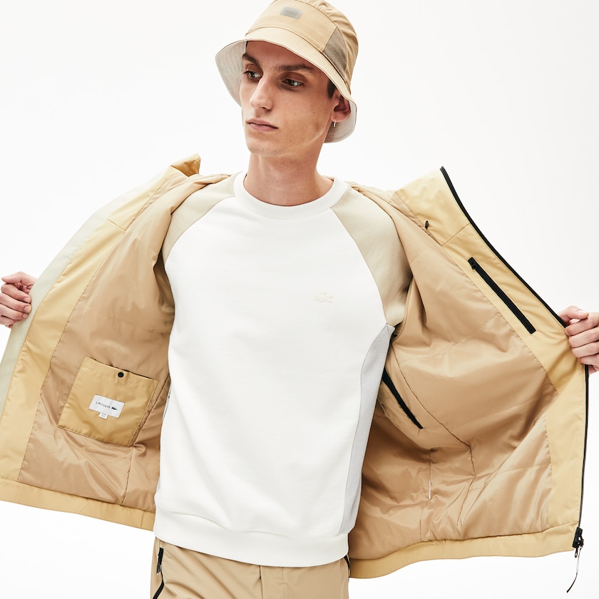 Chaquetas Parka Lacoste Motion Lightweight Quilted Short Hombre Beige Grises | DL3-20572H5