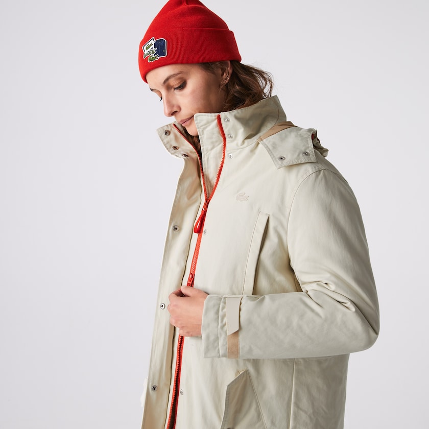 Chaquetas Parka Lacoste Quilted Interior Jacket 2-in-1 Mujer Beige | QI9-92389L8