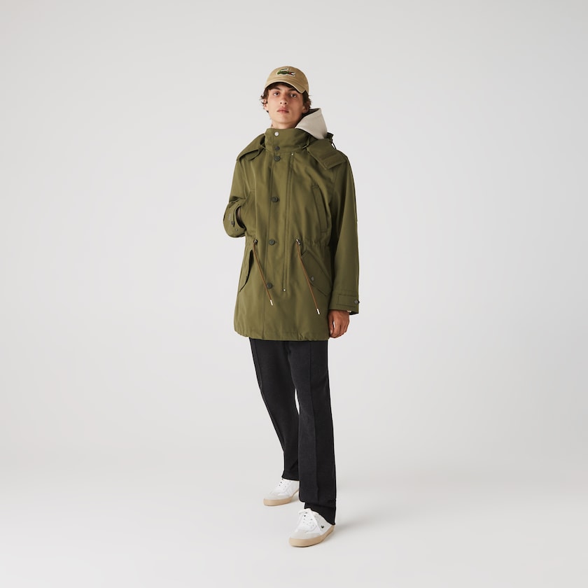 Chaquetas Parka Lacoste Quilted Interior Jacket Water-Resistant 3-in-1 Hombre Kaki Verdes | LG9-31703G4