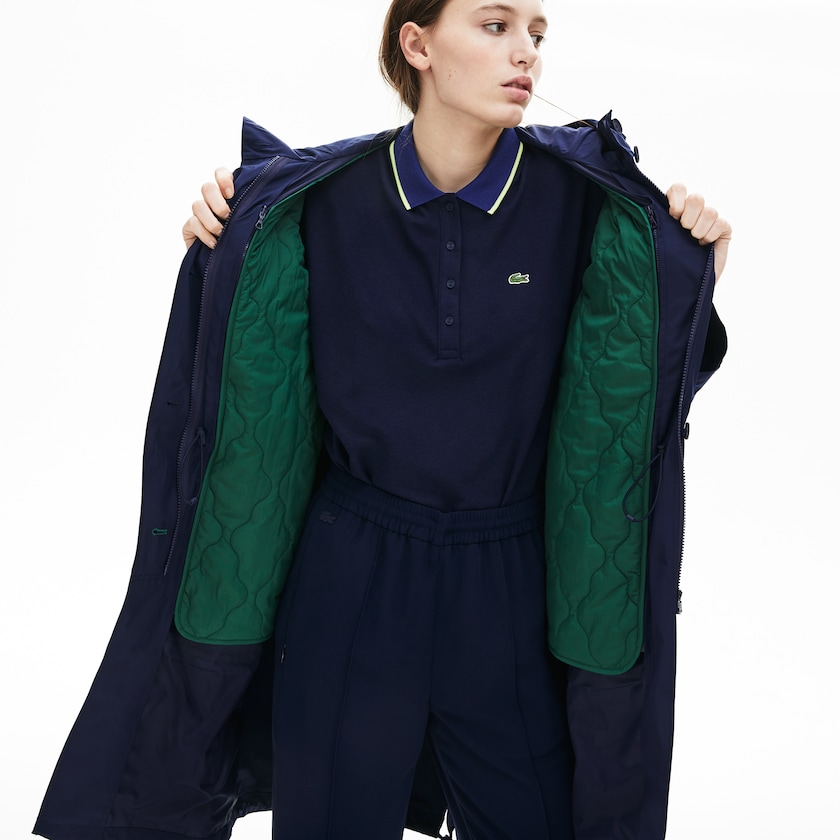 Chaquetas Parka Lacoste Reversible Jacket 4-in-1 Mujer Azul Marino Azules | UM4-17401H5