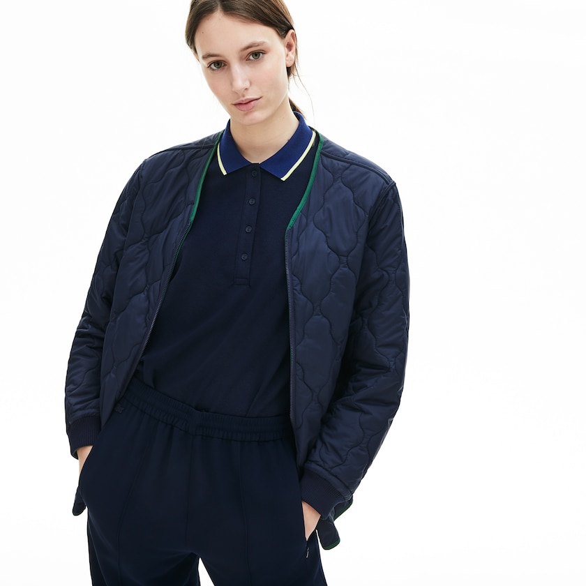 Chaquetas Parka Lacoste Reversible Jacket 4-in-1 Mujer Azul Marino Azules | UM4-17401H5