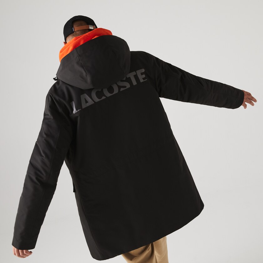 Chaquetas Parka Lacoste SPORT Hooded Quilted Hombre Negros | AF1-48194V9