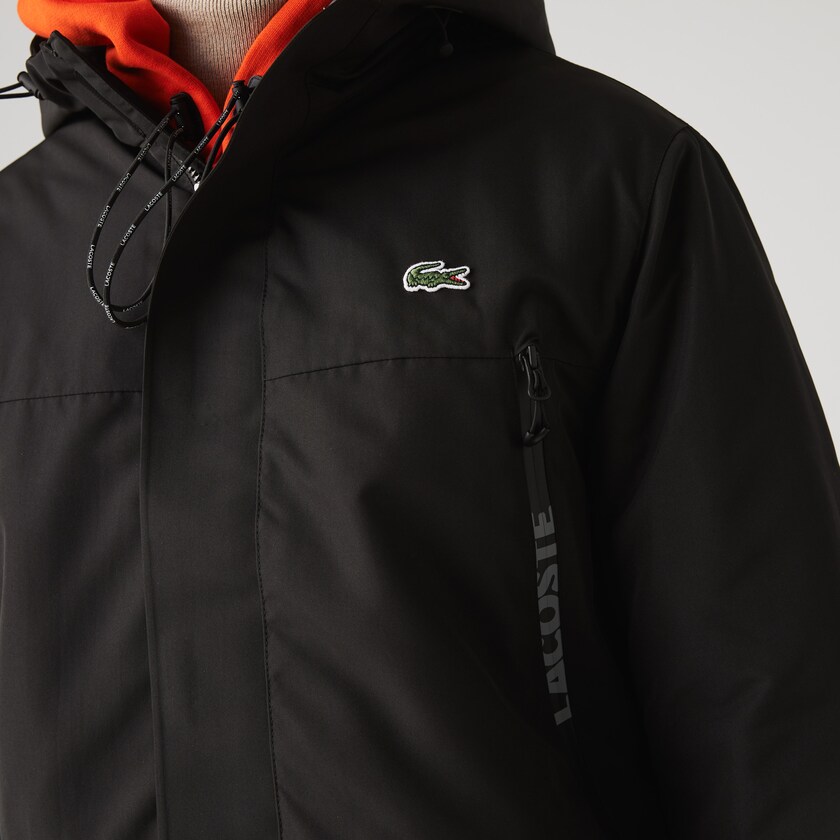 Chaquetas Parka Lacoste SPORT Hooded Quilted Hombre Negros | AF1-48194V9