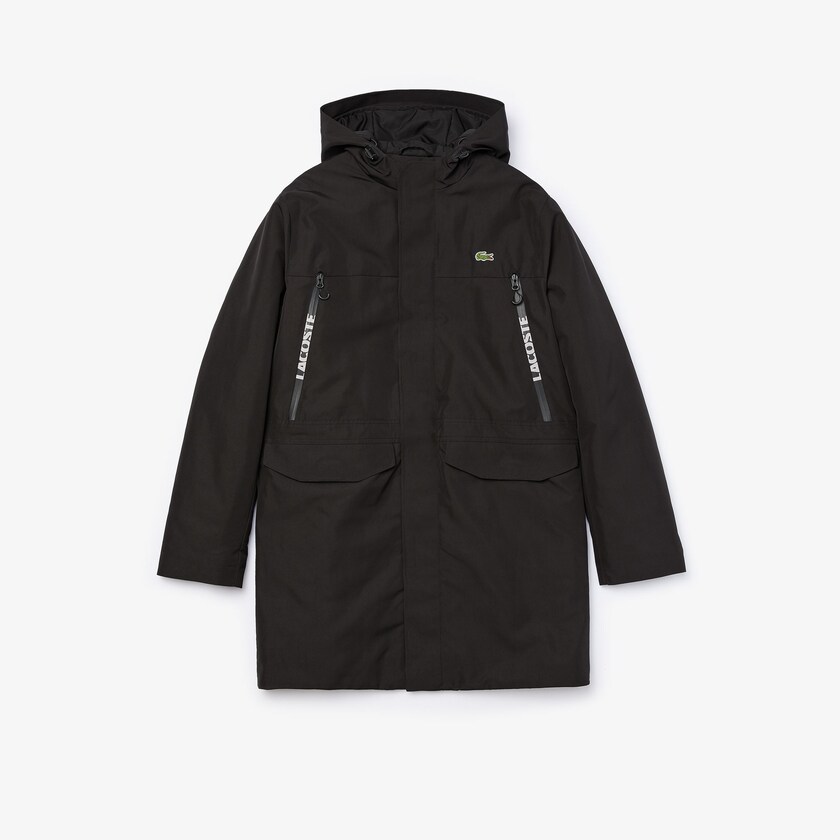 Chaquetas Parka Lacoste SPORT Hooded Quilted Hombre Negros | AF1-48194V9