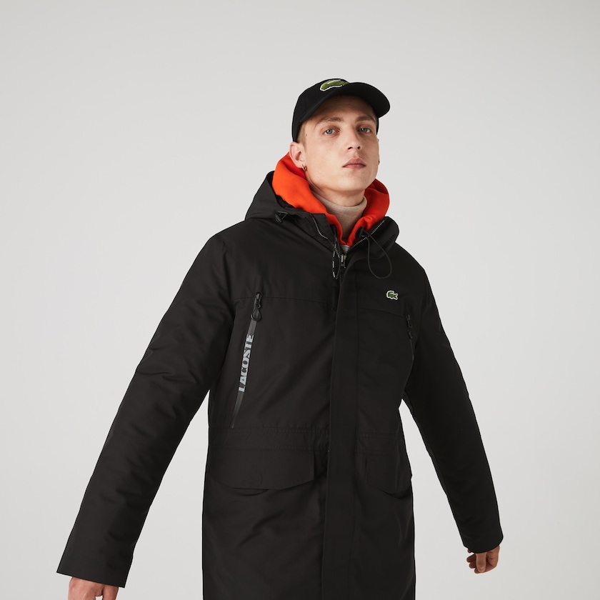 Chaquetas Parka Lacoste SPORT Hooded Quilted Hombre Negros | AF1-48194V9