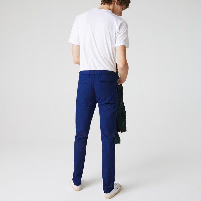 Pantalones Chinos Lacoste Cotton-Linen Hombre Azul Marino Azules | RK2-11891D3