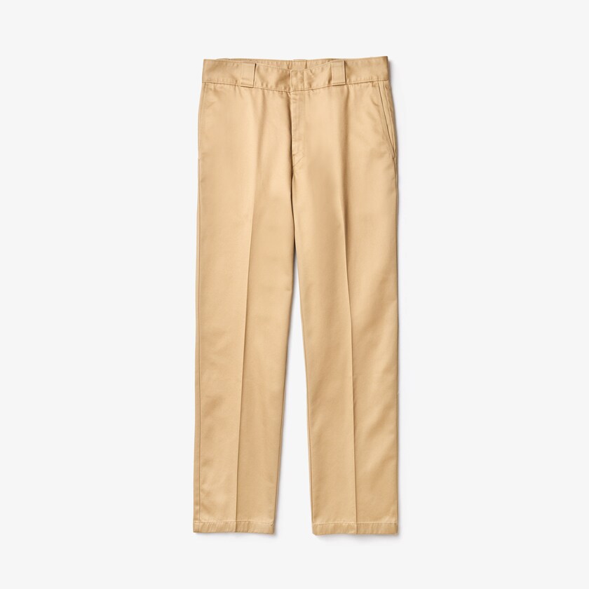Pantalones Chinos Lacoste LIVE Pleated Cotton Hombre Beige | SZ1-72847N3