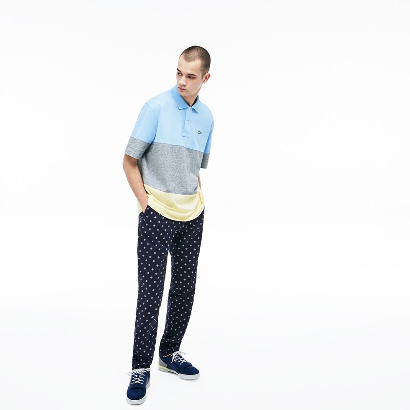 Pantalones Chinos Lacoste LIVE Skinny Fit Hombre Azul Marino Azules Blancos | ZW0-11131N0