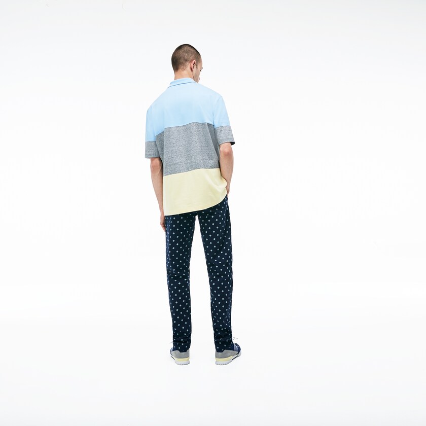 Pantalones Chinos Lacoste LIVE Skinny Fit Hombre Azul Marino Azules Blancos | ZW0-11131N0