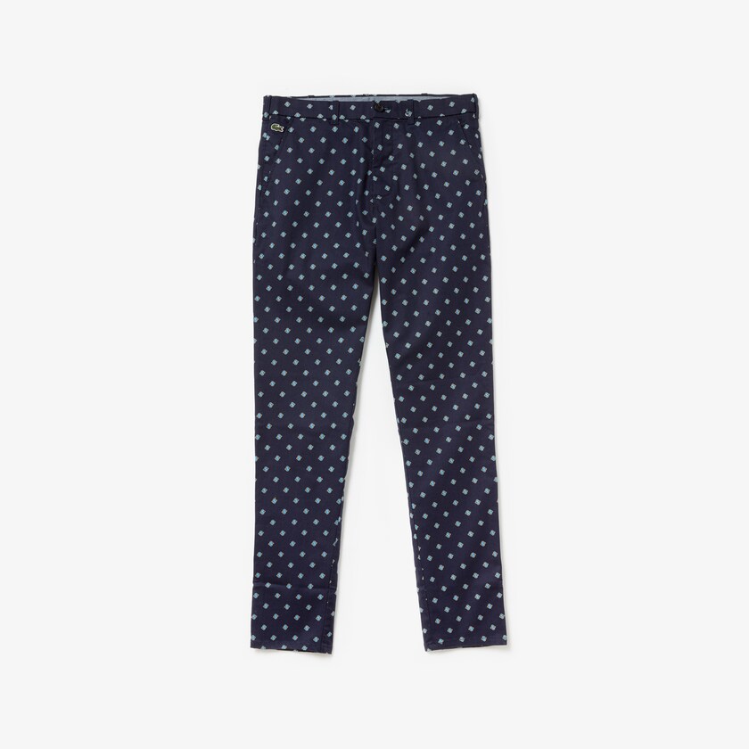 Pantalones Chinos Lacoste LIVE Skinny Fit Hombre Azul Marino Azules Blancos | ZW0-11131N0