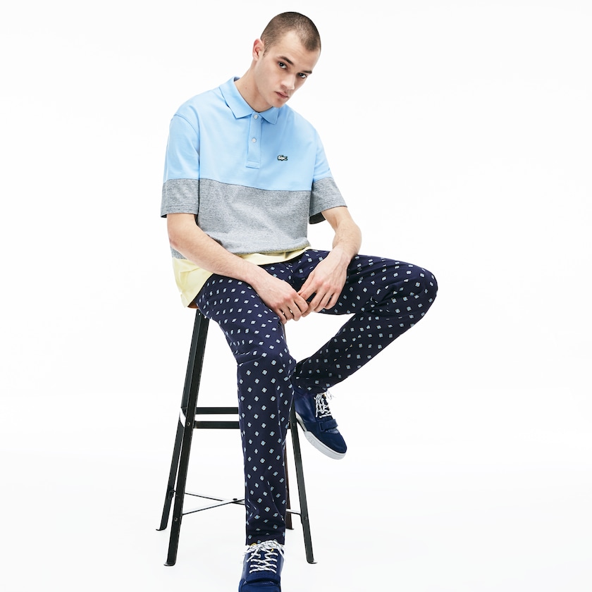 Pantalones Chinos Lacoste LIVE Skinny Fit Hombre Azul Marino Azules Blancos | ZW0-11131N0