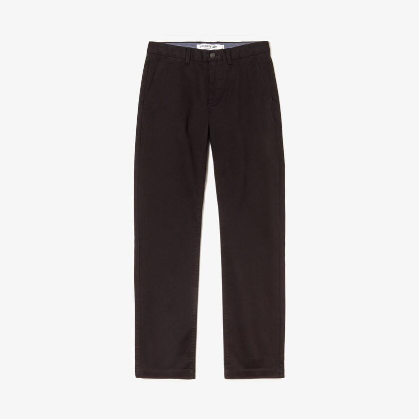 Pantalones Chinos Lacoste Regular Fit Stretch Cotton Hombre Negros | OS0-67726W5