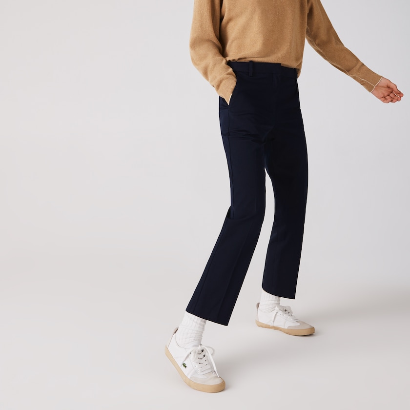 Pantalones Chinos Lacoste Stretch Cotton Mujer Azul Marino Azules | OJ2-80078J9