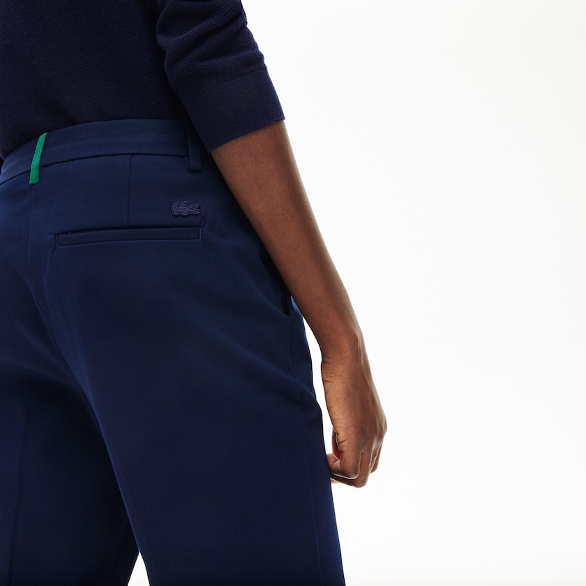 Pantalones Chinos Lacoste Stretch Cotton Mujer Azul Marino Azules | OJ2-80078J9