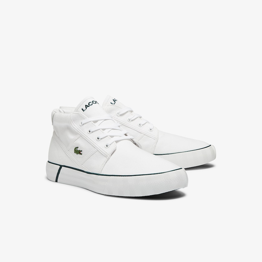 Zapatos Chukka Lacoste Gripshot Mid Canvas and Leather Hombre Blancos | NT3-52585H3