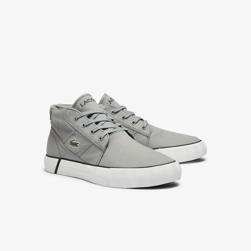 Zapatos Chukka Lacoste Gripshot Mid Canvas and Leather Hombre Grises | TK6-69236K1