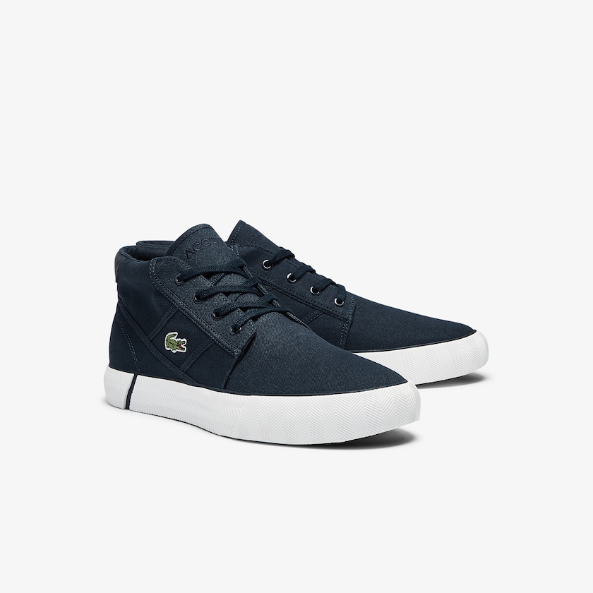 Zapatos Chukka Lacoste Gripshot Mid Canvas and Leather Hombre Azul Marino Blancos | AV4-91079F1