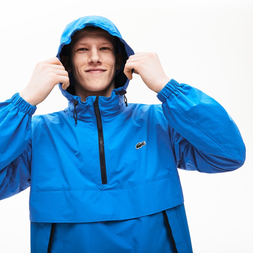 Cortavientos Lacoste LIVE Water- Resistant Pullover Hombre Azules Negros | XU3-05350H4