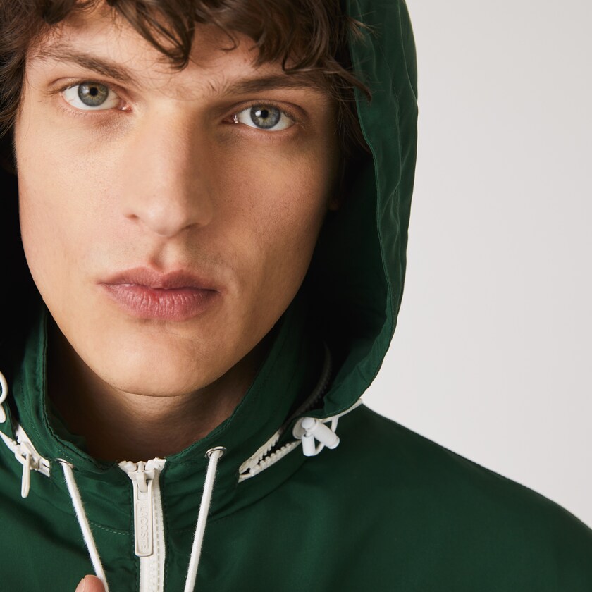 Cortavientos Lacoste Lightweight Water-Resistant Hooded Hombre Verdes | KB1-16041J5
