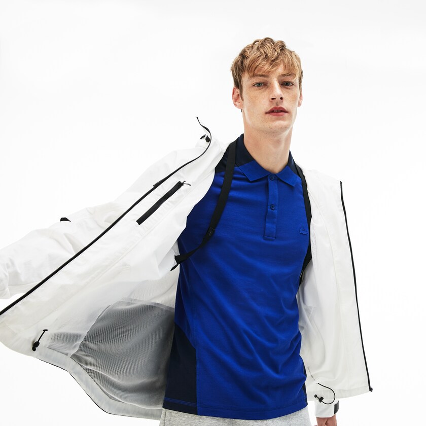 Cortavientos Lacoste Motion Collapsible Colorblock Hombre Blancos Negros | IG4-87098Y4
