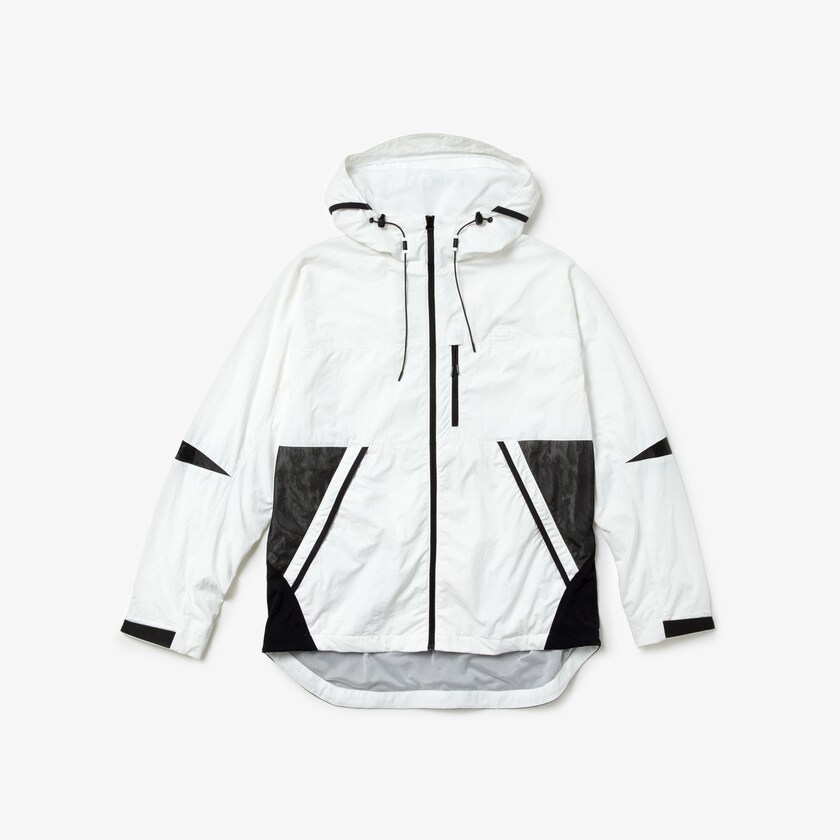 Cortavientos Lacoste Motion Collapsible Colorblock Hombre Blancos Negros | IG4-87098Y4