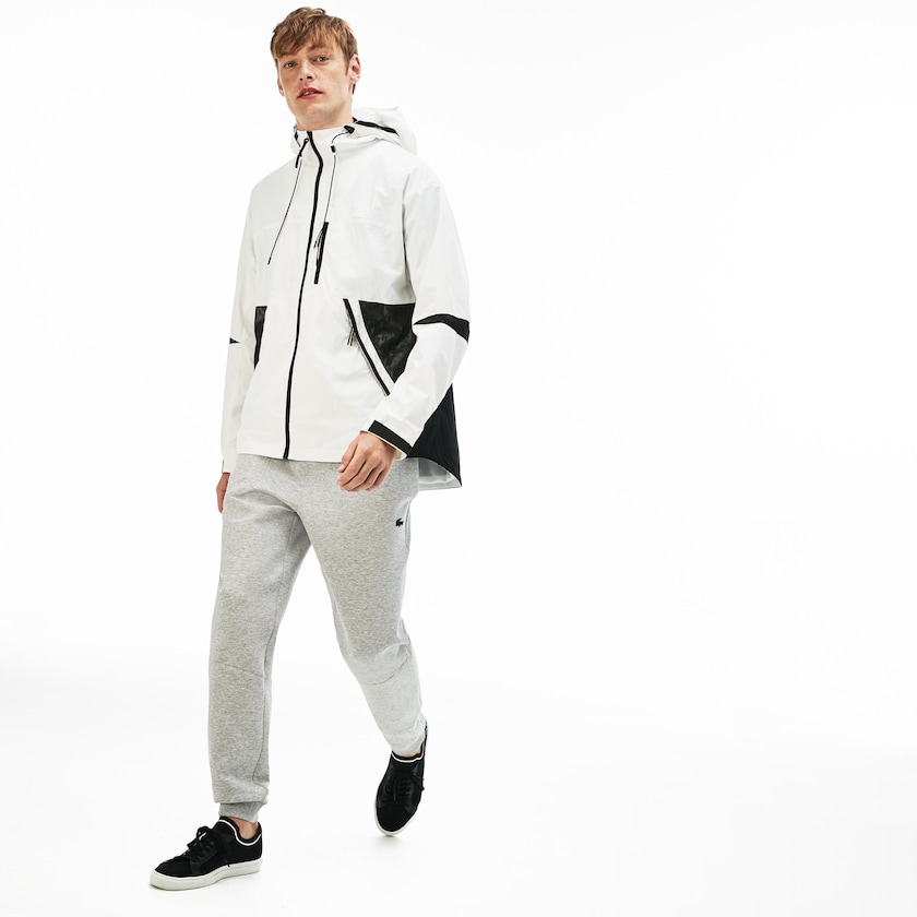 Cortavientos Lacoste Motion Collapsible Colorblock Hombre Blancos Negros | IG4-87098Y4