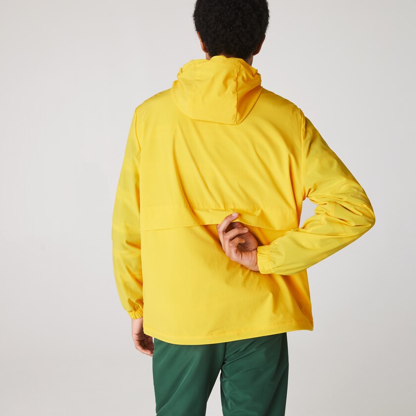 Cortavientos Lacoste SPORT Hooded Taffeta-Lined Hombre Amarillos Blancos | KY9-09030T8