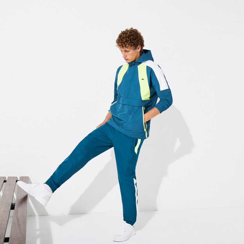 Cortavientos Lacoste SPORT Pullover Hombre Azules Amarillos Blancos | XC7-29052U6