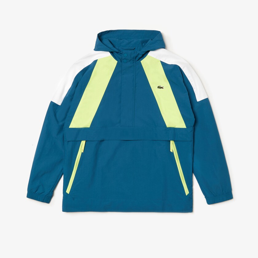 Cortavientos Lacoste SPORT Pullover Hombre Azules Amarillos Blancos | XC7-29052U6