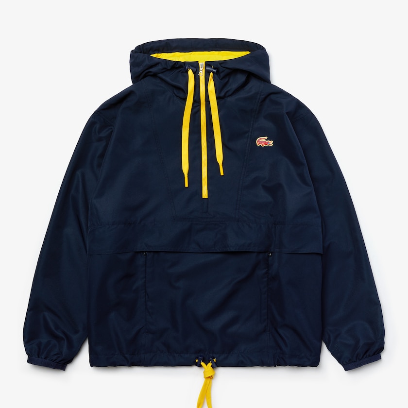 Cortavientos Lacoste SPORT Water-Resistant Pullover Mujer Azul Marino Azules Amarillos | AT7-85998X0