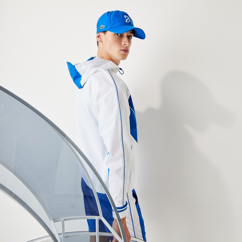 Cortavientos Lacoste SPORT x Novak Djokovic Lightweight Hombre Blancos Azules | YO3-48334H9