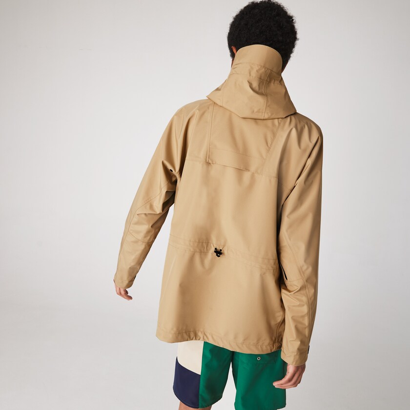 Cortavientos Lacoste Water-Resistant Hooded Hombre Beige | KP3-55915U5
