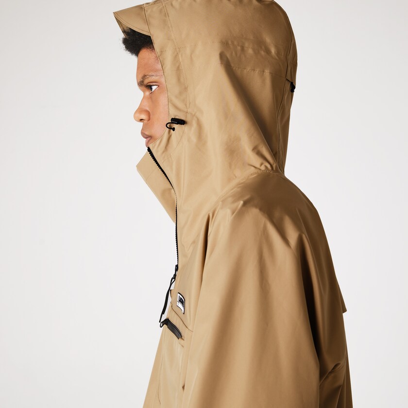 Cortavientos Lacoste Water-Resistant Hooded Hombre Beige | KP3-55915U5