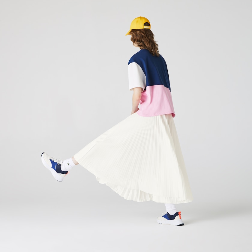 Falda Lacoste Branded Elasticised Pleated Mujer Blancos | KU4-49334T9