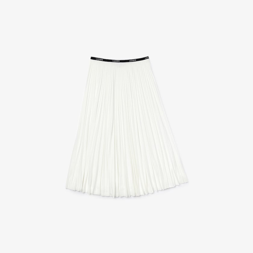 Falda Lacoste Branded Elasticised Pleated Mujer Blancos | KU4-49334T9
