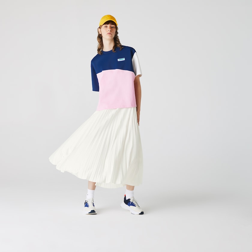 Falda Lacoste Branded Elasticised Pleated Mujer Blancos | KU4-49334T9